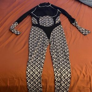 Black & White Geometric One-Piece Jumpsuit